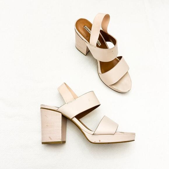 & Other Stories Nude Pink Block Heel Strappy Round Toe Sandals Shoes Size 40 EUC - Picture 6 of 6